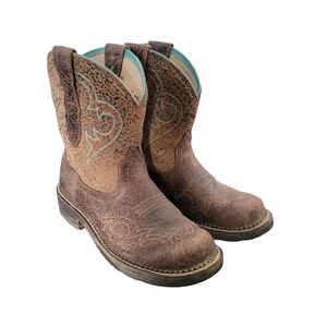 ARIAT Fatbaby Heritage Womens Size 7B Western Leather Embroidered Boots